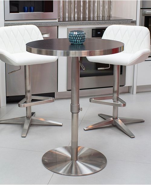 Koco Wood Laminate Adjustable Swivel Round Pub Table