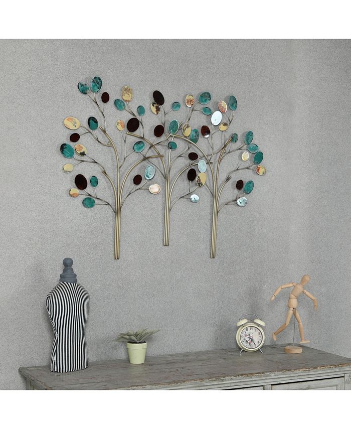 Luxen Home Triple Connected Metal Trees Wall Decor Macy's