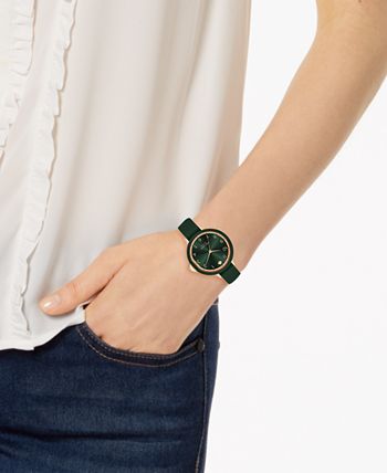 kate spade new york - Women's Park Row Green Silicone Strap Watch 34mm
