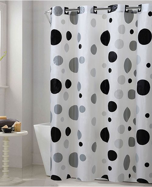Hookless Retro Dots Shower Curtain Reviews Shower Curtains