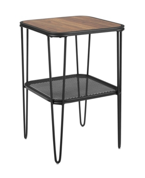 Walker Edison Mid Century Modern Side Table with Hairpin Metal and Mesh