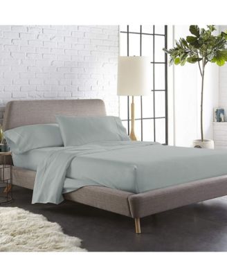 Pizuna - 400 Thread Count Cotton Twin Sheet Sets Light Grey, 100% Long Staple Cotton Soft Sateen Sheets Deep Pockets fit Upto 17