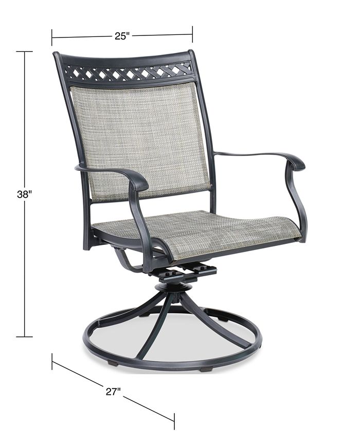 Agio Set of 2 Vintage II Outdoor Sling Swivel Chairs, Created for Macy