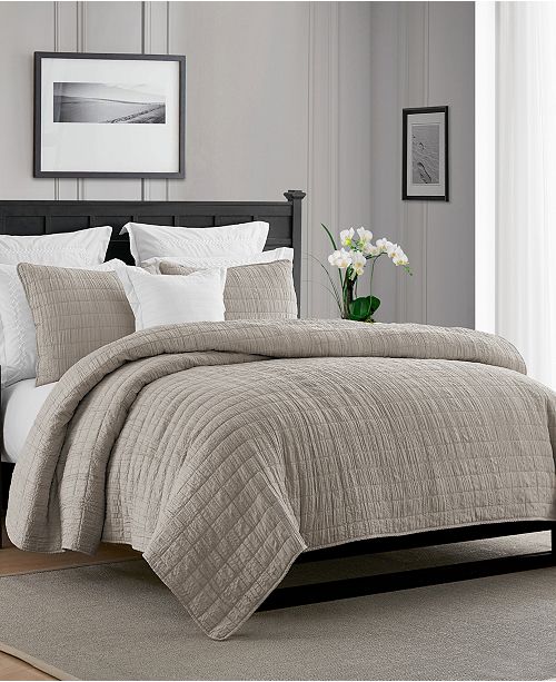 Cathay Home Inc Enzyme Washed Crinkle Quilt Coverlet Set Full