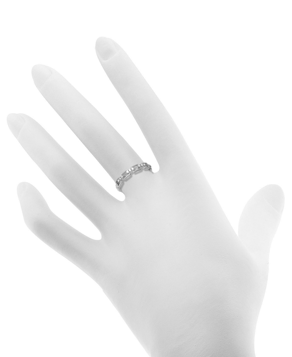 Diamond (1/10 ct. t.w.) Link Band Ring - Sterling Silver