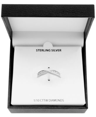 Diamond (1/10 ct. t.w.) Bypass Band Ring in Sterling Silver
