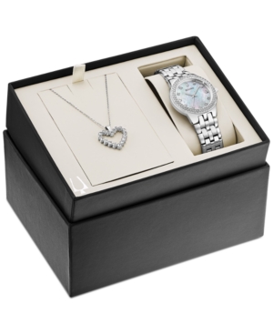 image of Bulova Women-s Stainless Steel Bracelet Watch 33mm Gift Set