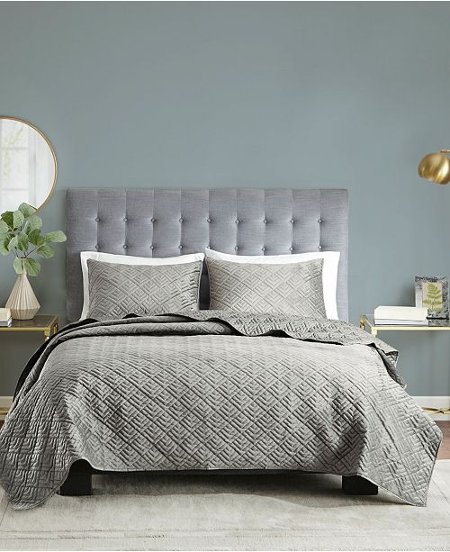 Madison Park Lewis King California King 3 Pc Reversible Micro Mink Coverlet Set Reviews Quilts Bedspreads Bed Bath Macy S
