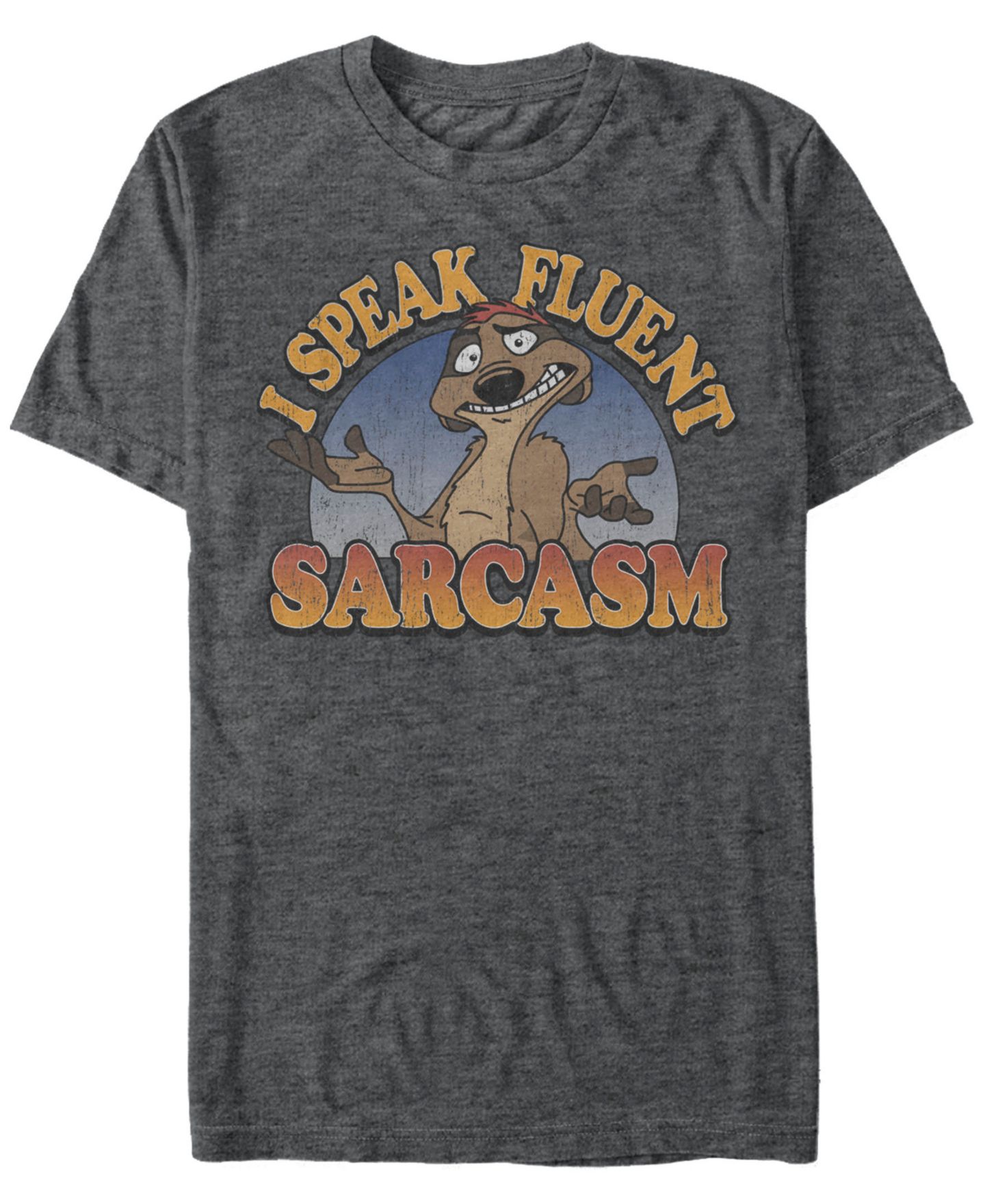 Мужская футболка Fifth Sun Disney Lion King Timon Speaks Sarcasm Short Sleeve, цвет: Угольный — фото 1