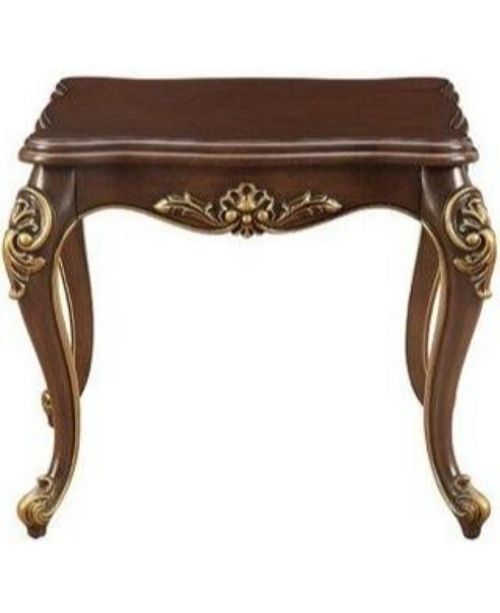 Benzara Wooden End Table With Decorative Carving Accents Reviews