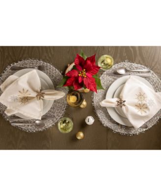 Sparkle Snowflakes Embroidered Napkin, Set of 6