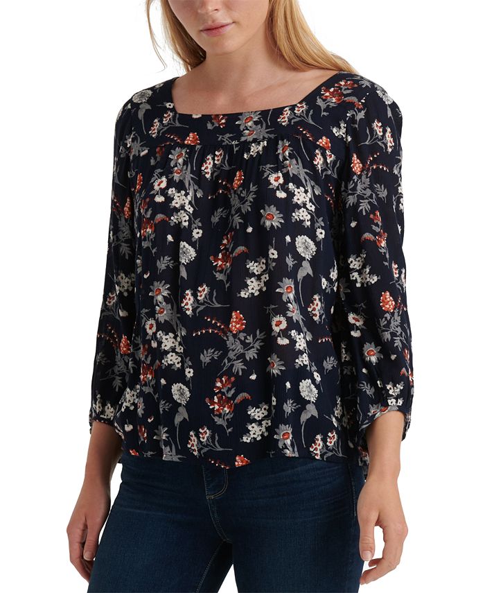 Lucky Brand Floral-Print Top - Macy's