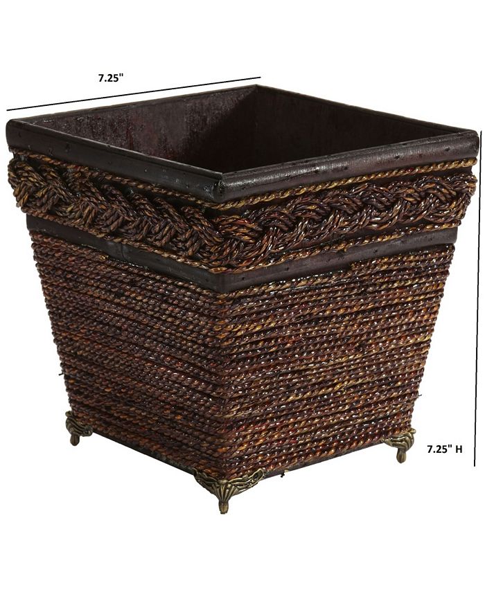 Nearly Natural - Lacquered Coiled Rope Decorative Planter