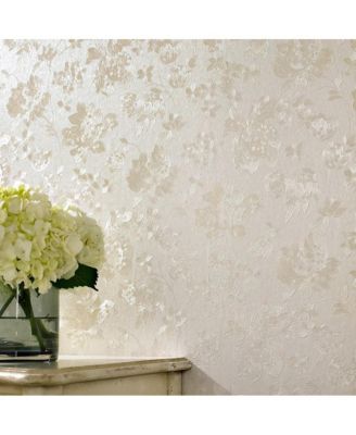 Graham & Brown - Floral Silk Cream Shimmer Wallpaper