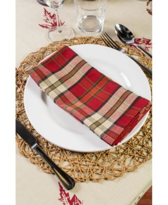 Pumpkin Spice Plaid Napkin, Set of 6