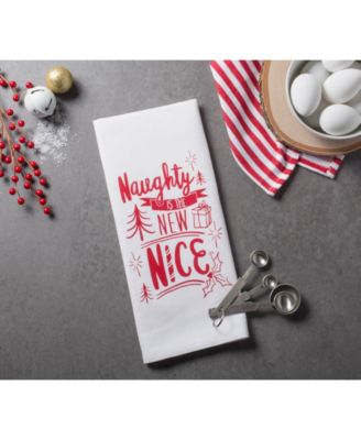 Assorted Naughty Nice Holiday Printed Dishtowel Set