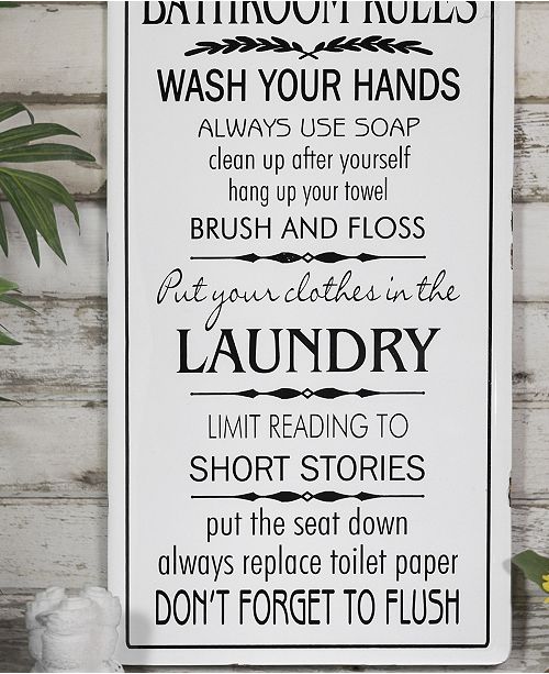 Vip Home Garden Vip Home International Metal Bathroom Rules