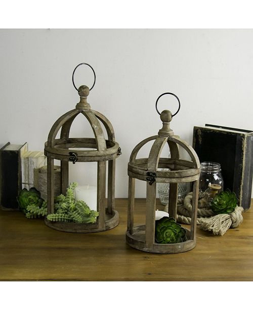 Vip Home Garden Vip Home International 2 Piece Wood Lanterns