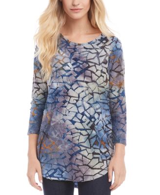 Karen Kane - Tie-Dye Chevron Burnout Top