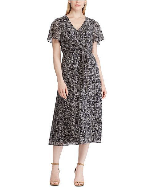 Lauren Ralph Lauren Botanical Print Georgette Midi Dress