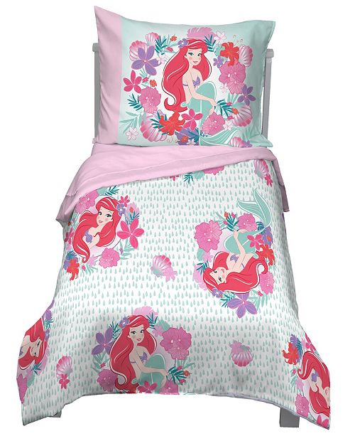 Disney Little Mermaid Sea Garden 4 Piece Toddler Bedding Set