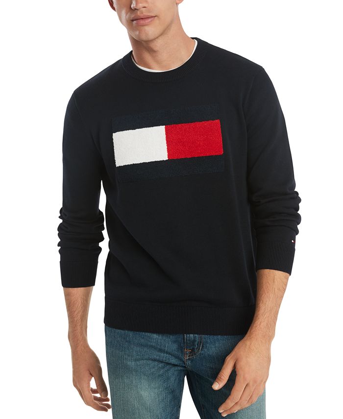 Tommy Hilfiger Men's Stan Regular-Fit Tufted Chenille Logo Sweater - Macy's