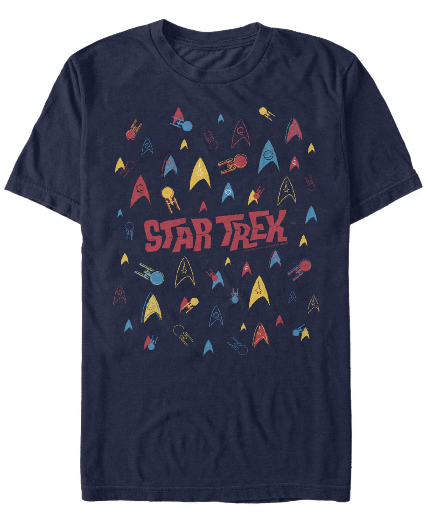 Мужская футболка Fifth Sun Star Trek The Original Series Retro Logo Confetti Short Sleeve, цвет: Тёмно-синий — фото 1