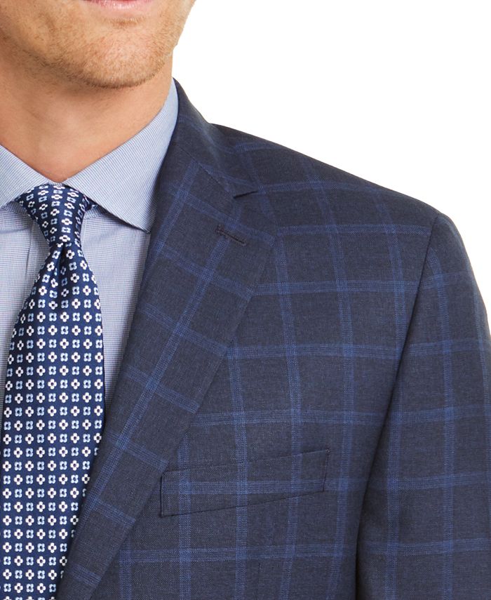 Michael Kors Men's ClassicFit Navy/Blue Windowpane Sport Coat Macy's