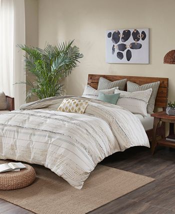 INK+IVY - INK+IVY Nea Full/Queen 3 Piece Cotton Printed Comforter Set with Trims