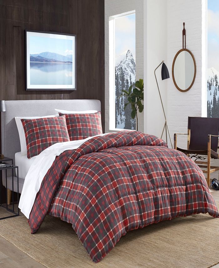 Eddie Bauer Timber Tartan Red Comforter Set, Twin - Macy's