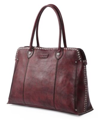 Women's Genuine Leather Soul Stud Satchel Bag
