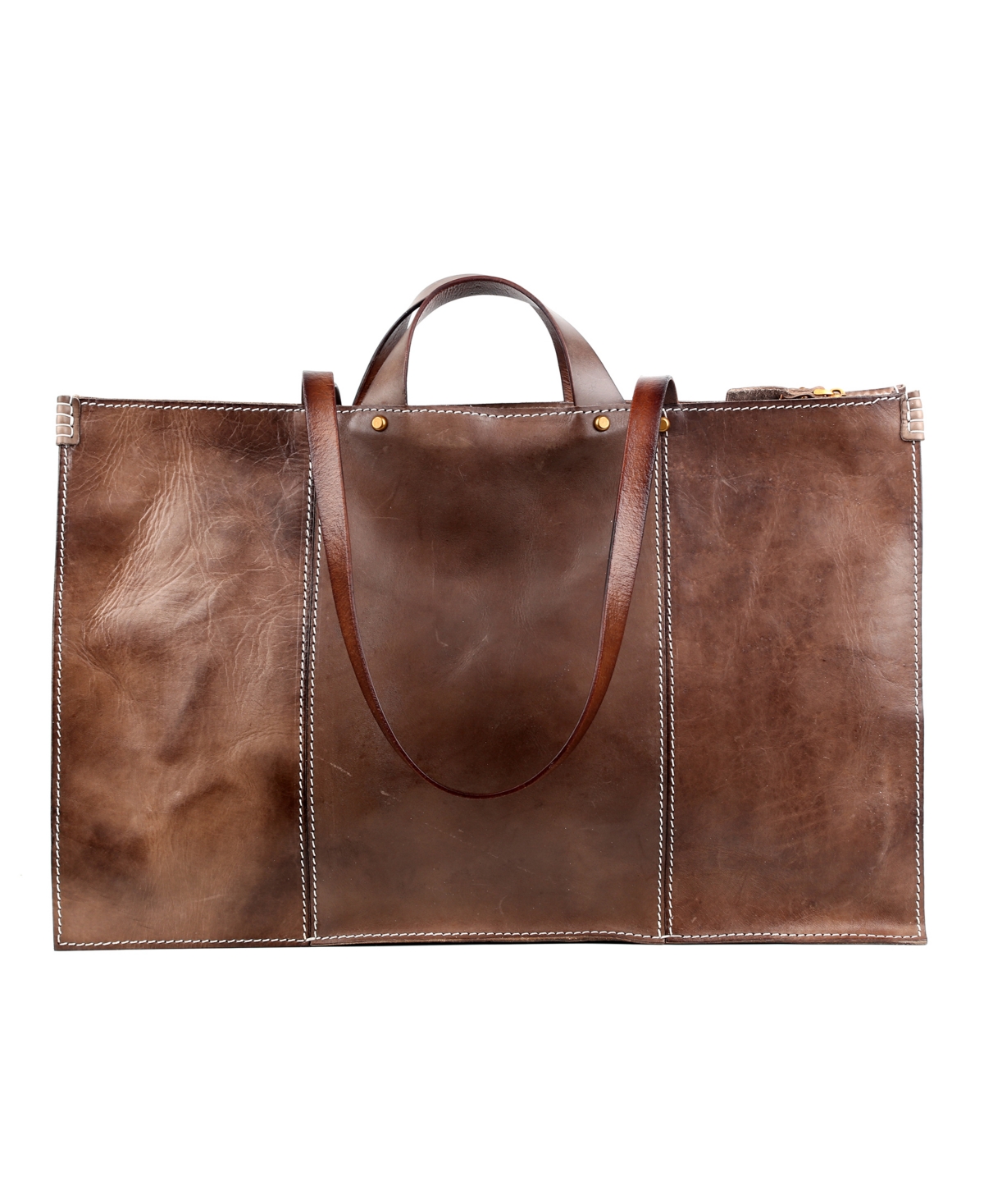 Women's Genuine Leather Sandstorm Tote Bag - Taupe