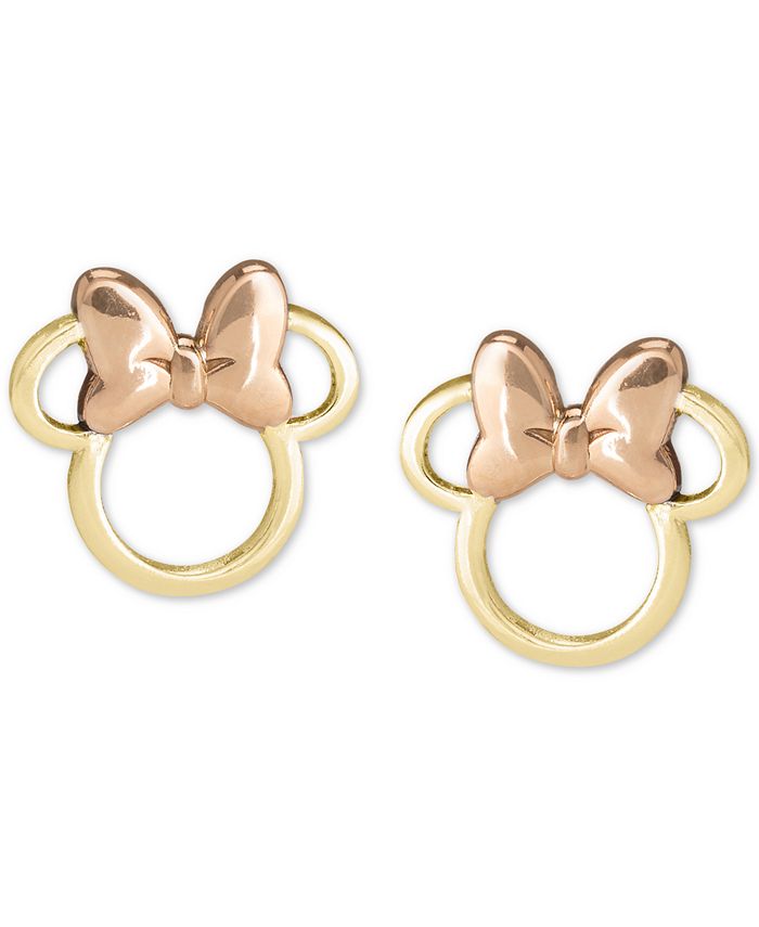 Minnie Mouse Icon Stud Earrings by CRISLU - Rose Gold