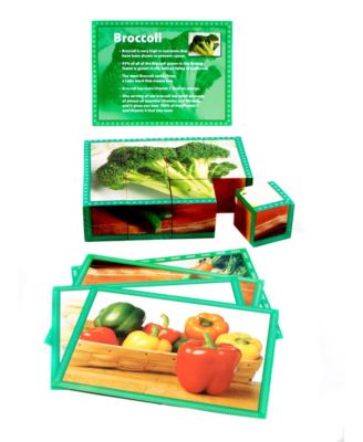 Stages Learning Materials Real Picture Vegetables Wooden Cube Puzzle 12 Piece