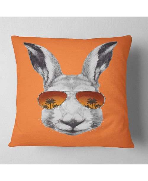 Design Art Designart Funny Rabbit With Sunglasses Animal Throw