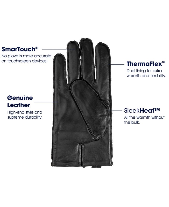 Isotoner Signature Men's ThermaFlex Leather Gloves Macy's