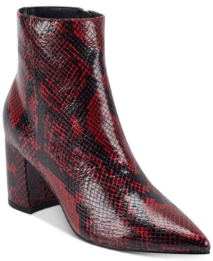 Marc Fisher Retire Booties Women's Shoes In Red Python