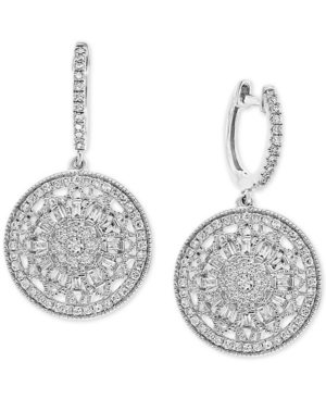 image of Effy Diamond Cluster Disc Drop Earrings (5/8 ct. t.w.) in 14k White Gold