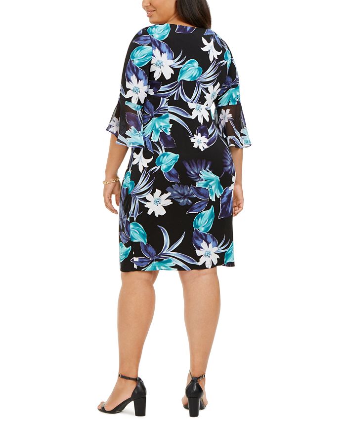 Connected Plus Size Flutter-Sleeve Sheath Dress - Macy's