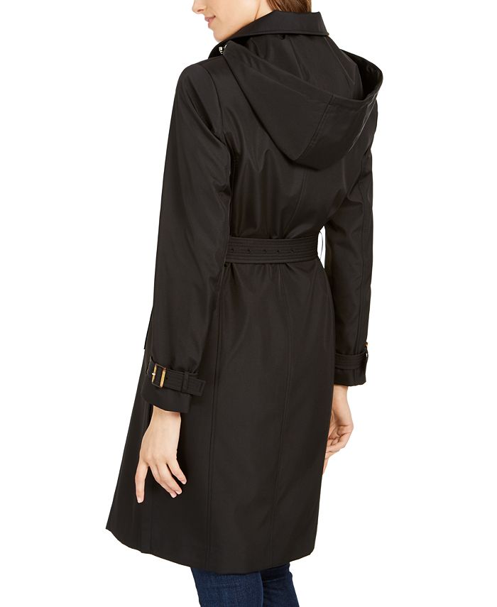 Calvin Klein Belted Hooded Trench Coat - Macy's