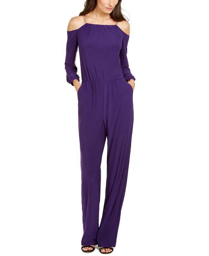 NY Collection Petite Chain-Link Jumpsuit - Macy's