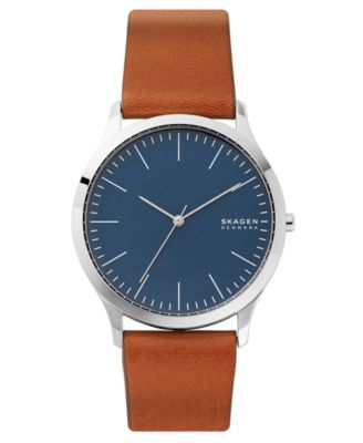Skagen - Men's Jorn Brown Leather Strap Watch 41mm