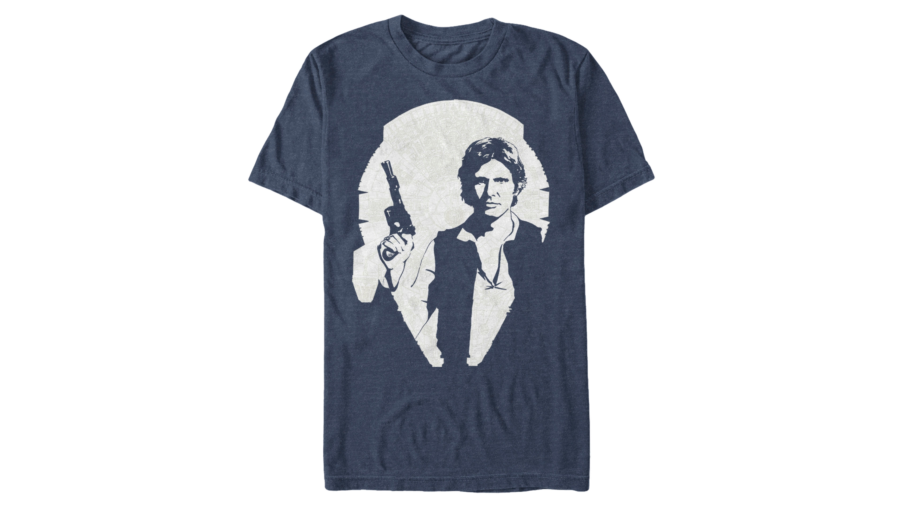 Star Wars Men's Classic Han Solo Millennium Falcon Silhouette Short Sleeve T-Shirt