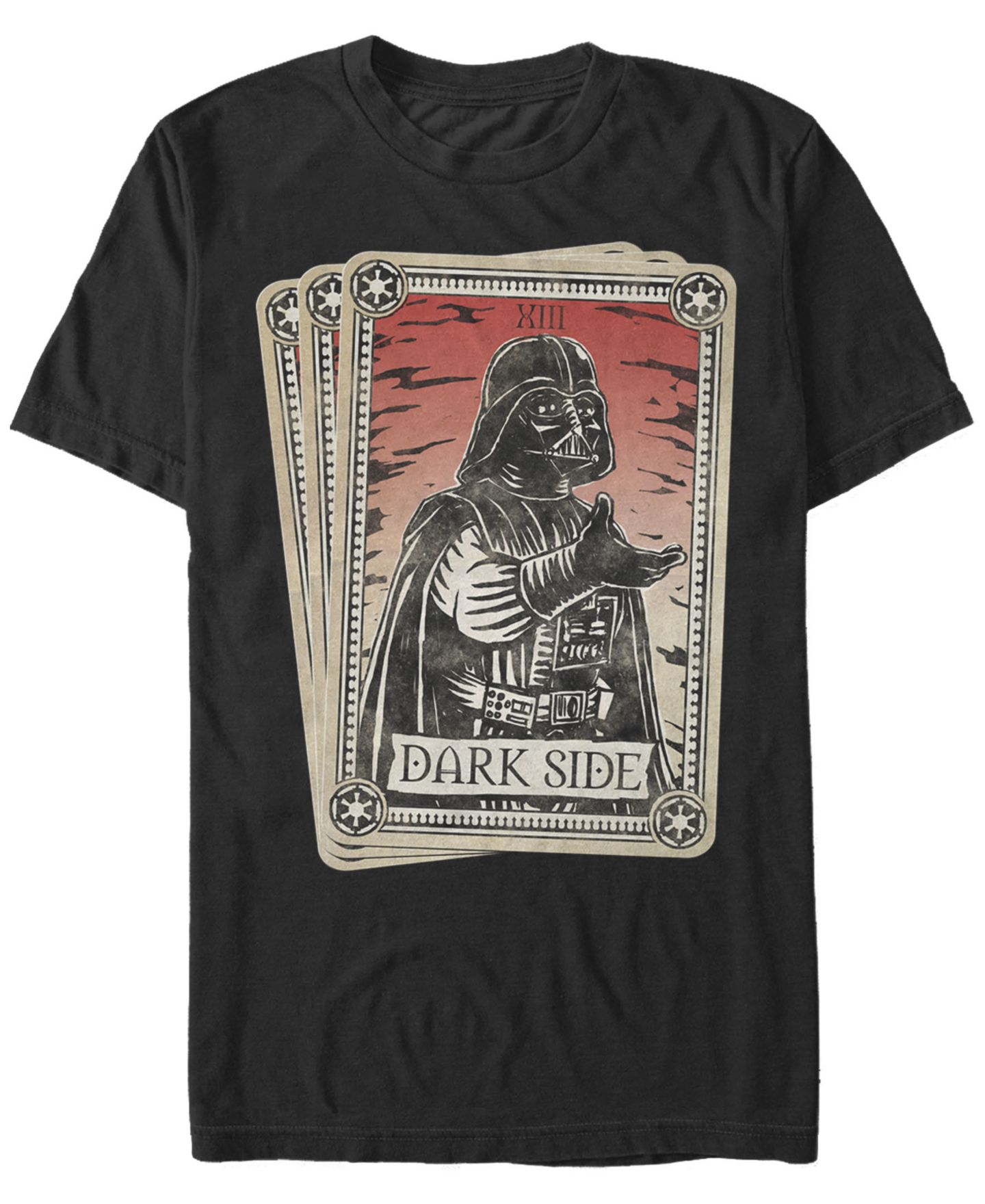 Мужская футболка Fifth Sun Star Wars Classic Darth Vader Dark Side Tarot Card Short Sleeve, цвет: Чёрный — фото 1