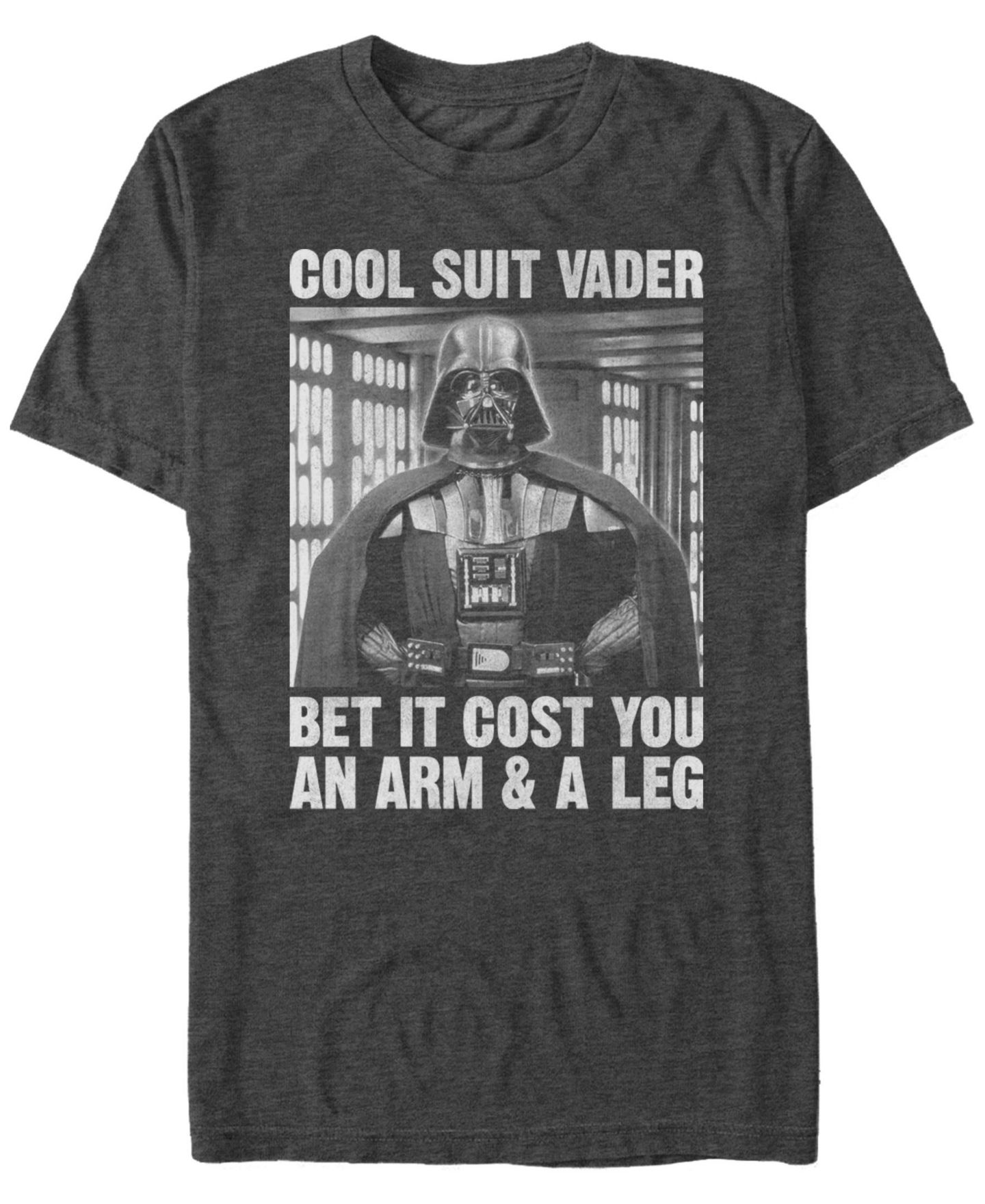 Мужская футболка Fifth Sun Star Wars Classic Cool Suit Darth Vader Short Sleeve, цвет: Угольный меланжевый — фото 1