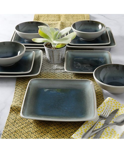 Gibson Elite Namastay Blue 12Pc. Dinnerware Set, Service for 4