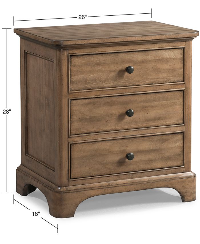 Furniture Gunnison Solid Wood USB Nightstand Macy's