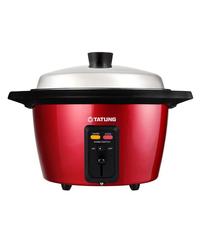Tatung Electric Rice Cooker and Steamer (6-cup Stainless Steel), Red