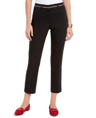 Tommy Hilfiger Ribbon-Trim Ankle Pants, Created for Macy's - Macy's