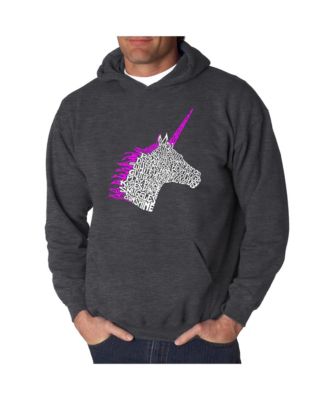 Men's Word Art Hooded Sweatshirt - Unicorn